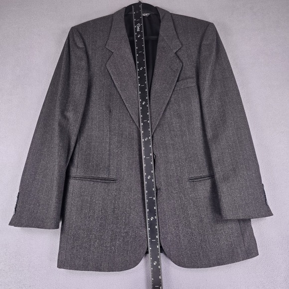 Nino Cerruti Blazer Mens 44 Gray Wool Pinstripe Sport Coat Hecht's Tailored USA‎ - Picture 4 of 11